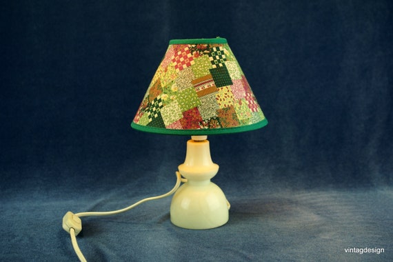 Lampe Chevet Bureau Piètement Albâtre Abat Jour Tissu Cousu Main