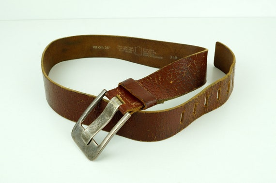 Brown Leather Belt Very Thick Leather Belt Genuine Leather Belt
