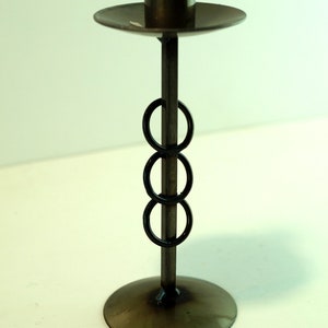Vintage Unique Rustic metal candlestick handmade German 60s Candleholder Candlestick Holder in Black Metal Candle Holder Mid Century
