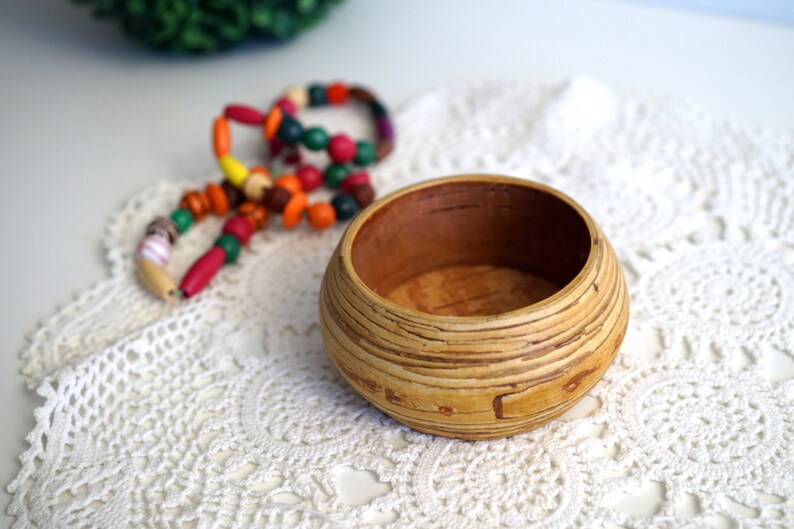 Vintage Swedish Birch Bark and wood Jewelry Box Hand Made wooden and Birch Bark Basket Organic Box Scandinavian folk art Round wooden box