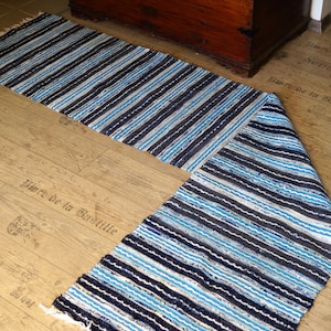 Vintage rag rug, woven rug, throw rug, beautiful vintage hand loomed woven rag rug runner, Swedish style, Cottage, Floor Runner, Garden rug