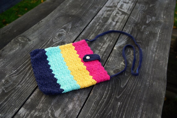 Vintage Crocheted Shoulder bag. Boho bag. Handmad… - image 2