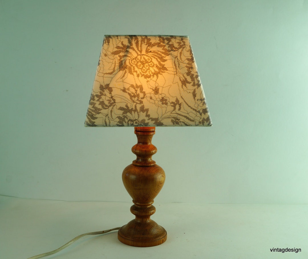 Vintage Table Lamp Antique Wooden Lamp Desk Lamp Wood Lamp Etsy