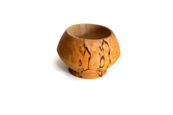 Wooden Bowl Jewelry Box Vintage Swedish Round Tur… - image 2