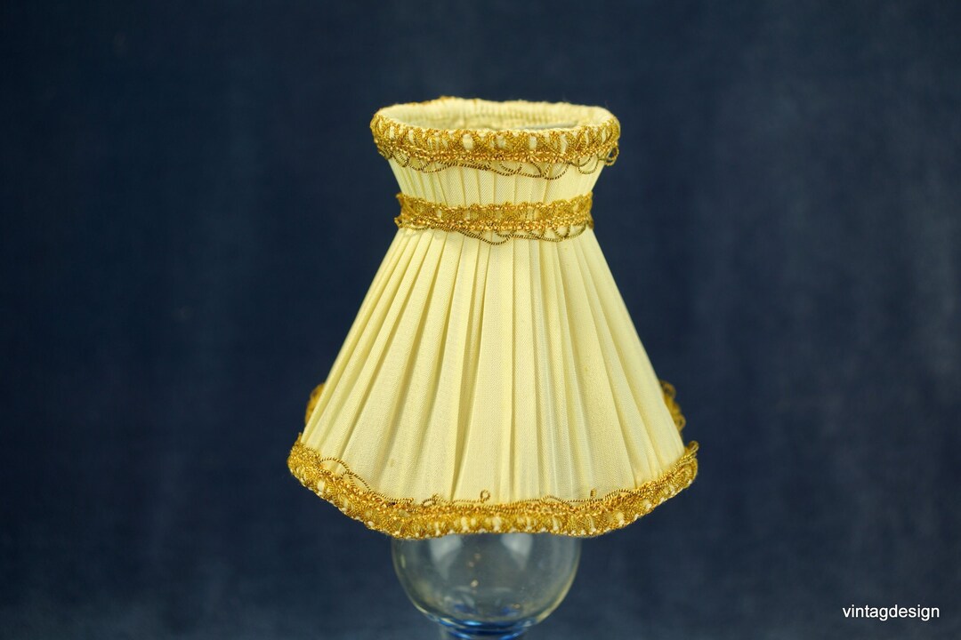 French Vintage Beige Lampshades Fabric Covered Lamp Shades Fringed