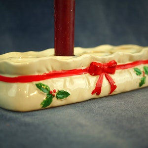Vintage Zweedse kerstkaarshouder Traditionele volkskunst Keramische kandelaar Scandinavisch design Scandinavisch interieur