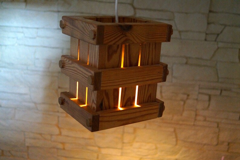 Swedish vintage Wooden Lamp Wood Pendant Lamp Hanging Wood Lamp Handmade Scandinavian Design Lamp Ceiling Lamp Electric Light Hanging Lamp