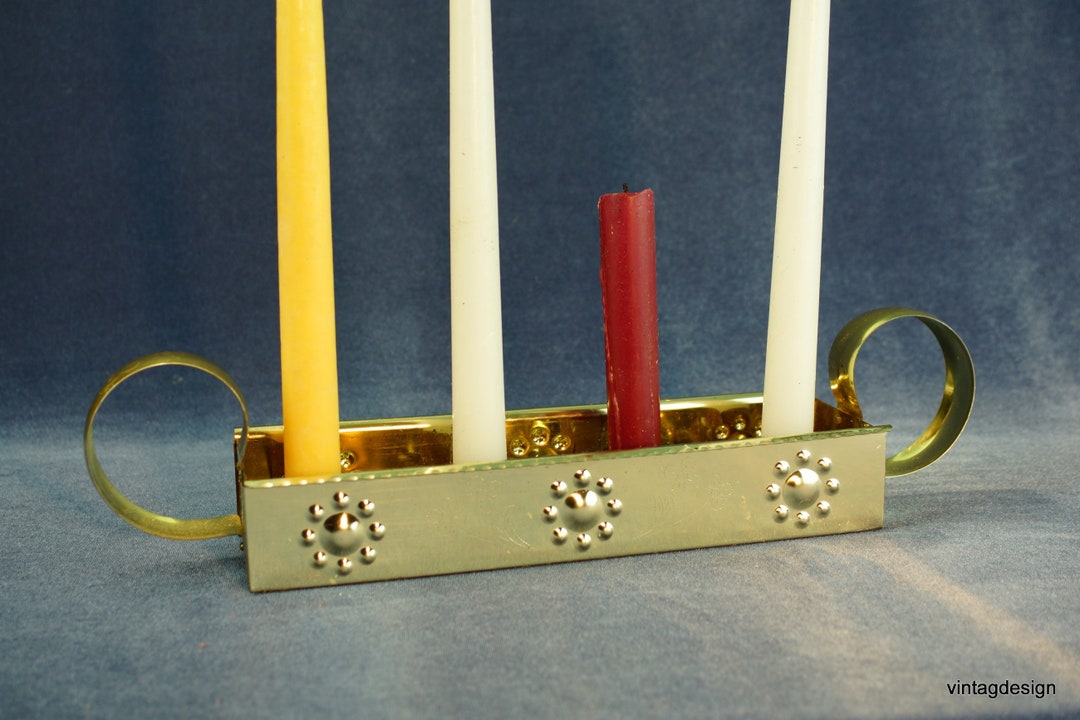 Old Swedish Vintage Copper Candle Holder Advents Candle Holder