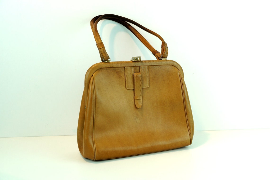 Vintage Brown Leather Handbag: Principles Grab Bag, Two-Handle Tote, foto 3 di 5