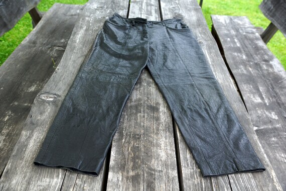 Pantalones de cuero vintage talla 42 Negro s per suave 100