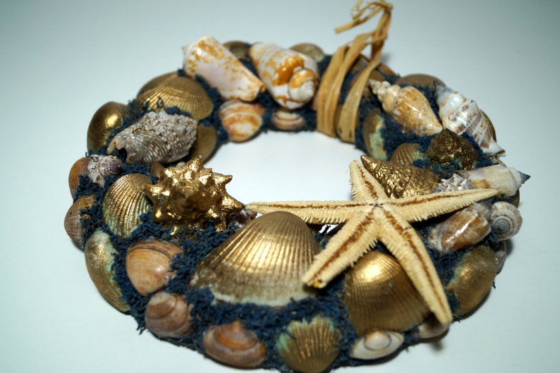 Door wreath Vintage Decoration Snails and starfish wreath Handmade Wall Hanging accent Table decor Door ornament