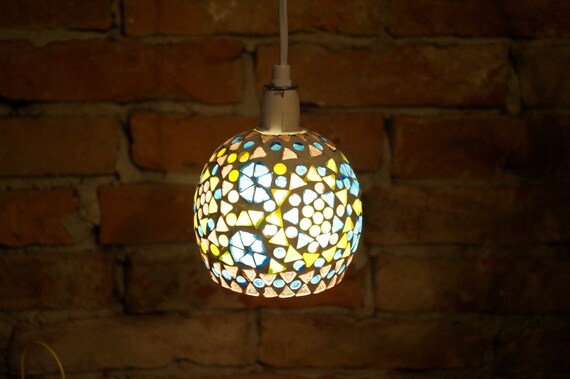 Vintage Stained Glass Pendant Lamp Shades Lights