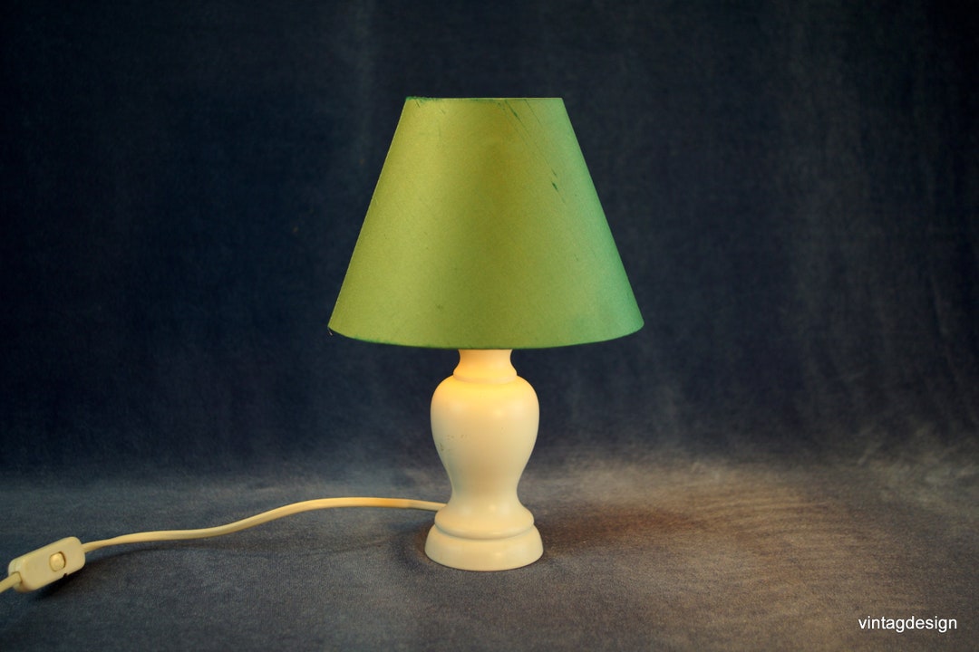Vintage Table Lamp, Antique Wooden and Small Lamp, Desk Lamp, Wood Lamp
