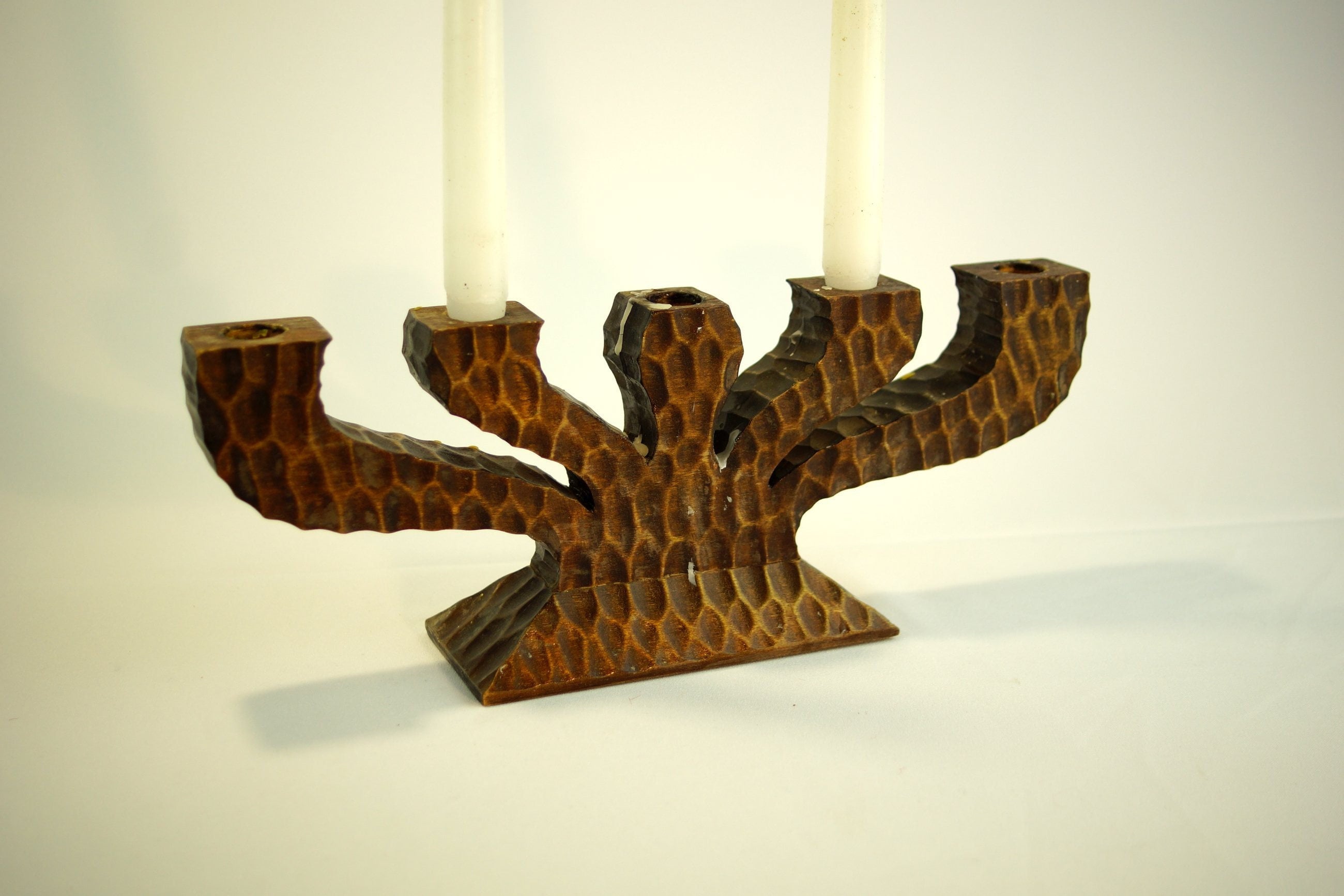 スウェーデン製　ヴィンテージ木製キャンドルホルダー スウェーデン製ヴィンテージ木製燭台：手作り5本キャンドルホルダー