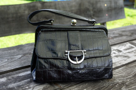 Sac à Main En Cuir Noir – Taille Moyenne, Bandoulière 11", Jamais Utilisé