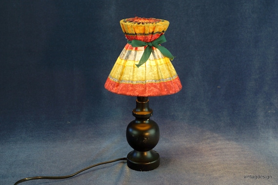 Vintage Swedish Table Lamp: Antique Wooden Bedside Lamp