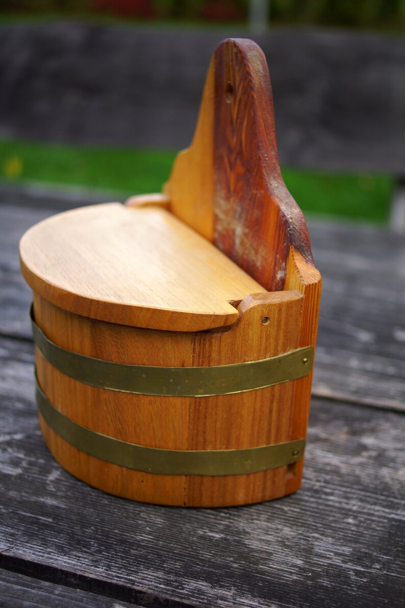 Salt Container. Vintage Wooden Salt Box. Lidded Box. Rustic Etsy