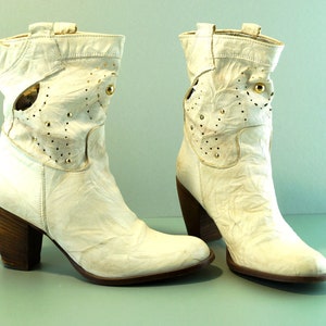 Vintage Lace Enkellaarzen, Dameslaarzen Echt leren laarzen Eur maat 37