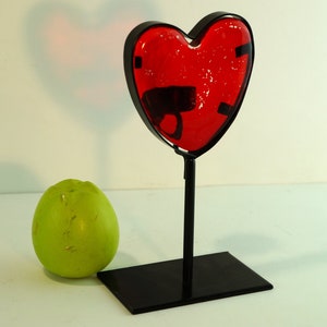 Vintage candlestick Candle Holder for 1 Candle Iron and Red Glass Candle Holder. Home Decor.Tea light candleholder Walking candle holder