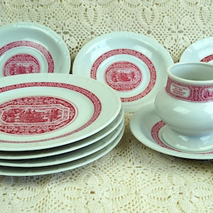 Set 9 Piece Rüdesheimer cup Heinrich porcelain saucer Pharisees coffee mug Asbach. Made in Germany. Coffee/Tea Set. Collectible porcelain