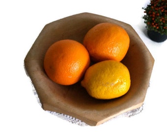 Handcarved Swedish Wooden Bowl: Rustic Cottage Decor Tray