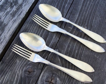 Vintage Swedish Stainless Steel Flatware Set: Modernist Silverware