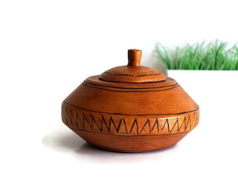 Vintage wooden jewelry box, trinket box, hand made basket with lid, small things storage basket, gift idea, Wood Basket, Retro Home Decor
