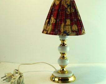 Lámpara de mesa de latón vintage: lámpara de noche antigua con acento