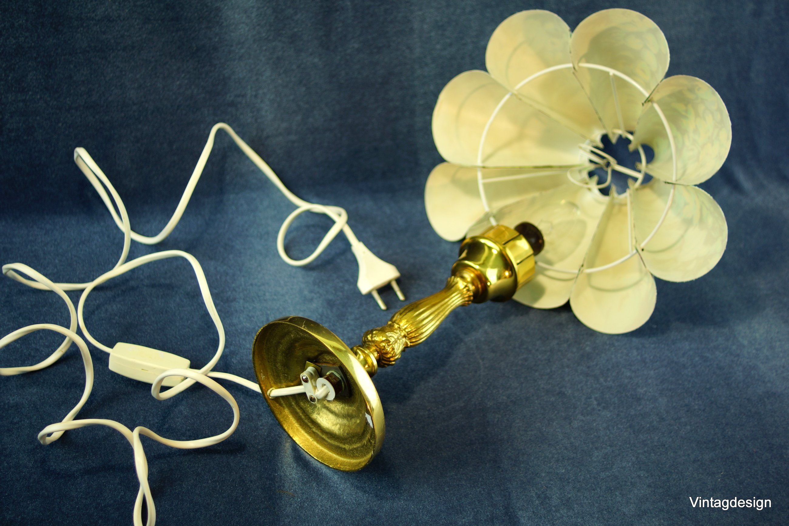 Vintage Brass Table Lamp Antique Brass Lamp Night Stand Etsy