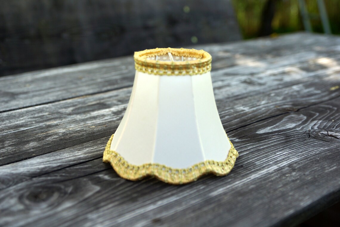 French Vintage white Lampshades Fabric Covered Lamp Shades Etsy