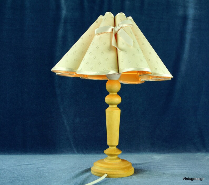 Vintage Table Lamp Antique Wooden and Lamp Desk Lamp White Etsy