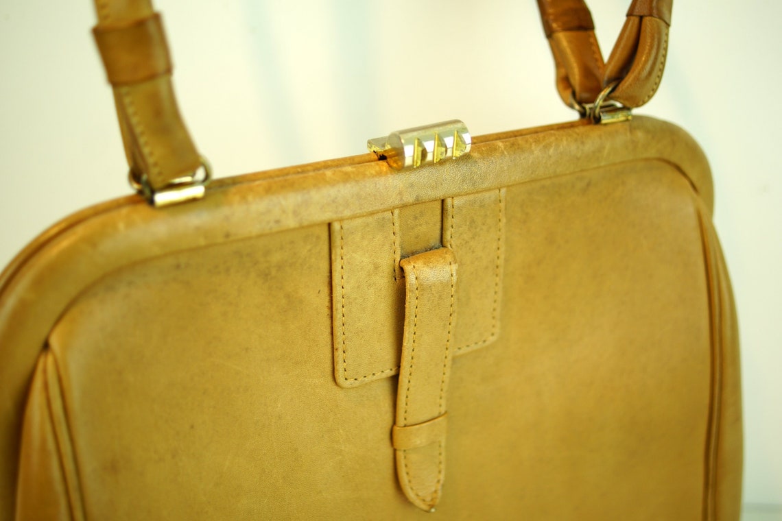 Vintage Brown Leather Handbag: Principles Grab Bag, Two-Handle Tote, foto 4 di 5