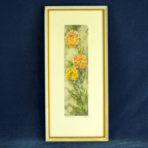 Vintage Floral Art Print: Retro Botanical Wall Decor (33.5x15.5cm)