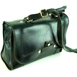 Borsa a tracolla vintage in pelle fatta a mano: borsa a tracolla da collezione color cuoio