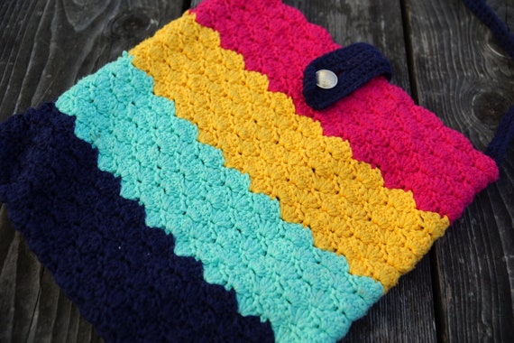 Vintage Crocheted Shoulder bag. Boho bag. Handmad… - image 5