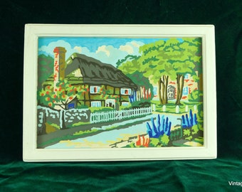 Skandinavisk vintage original oljemålning, stilleben originalkonst