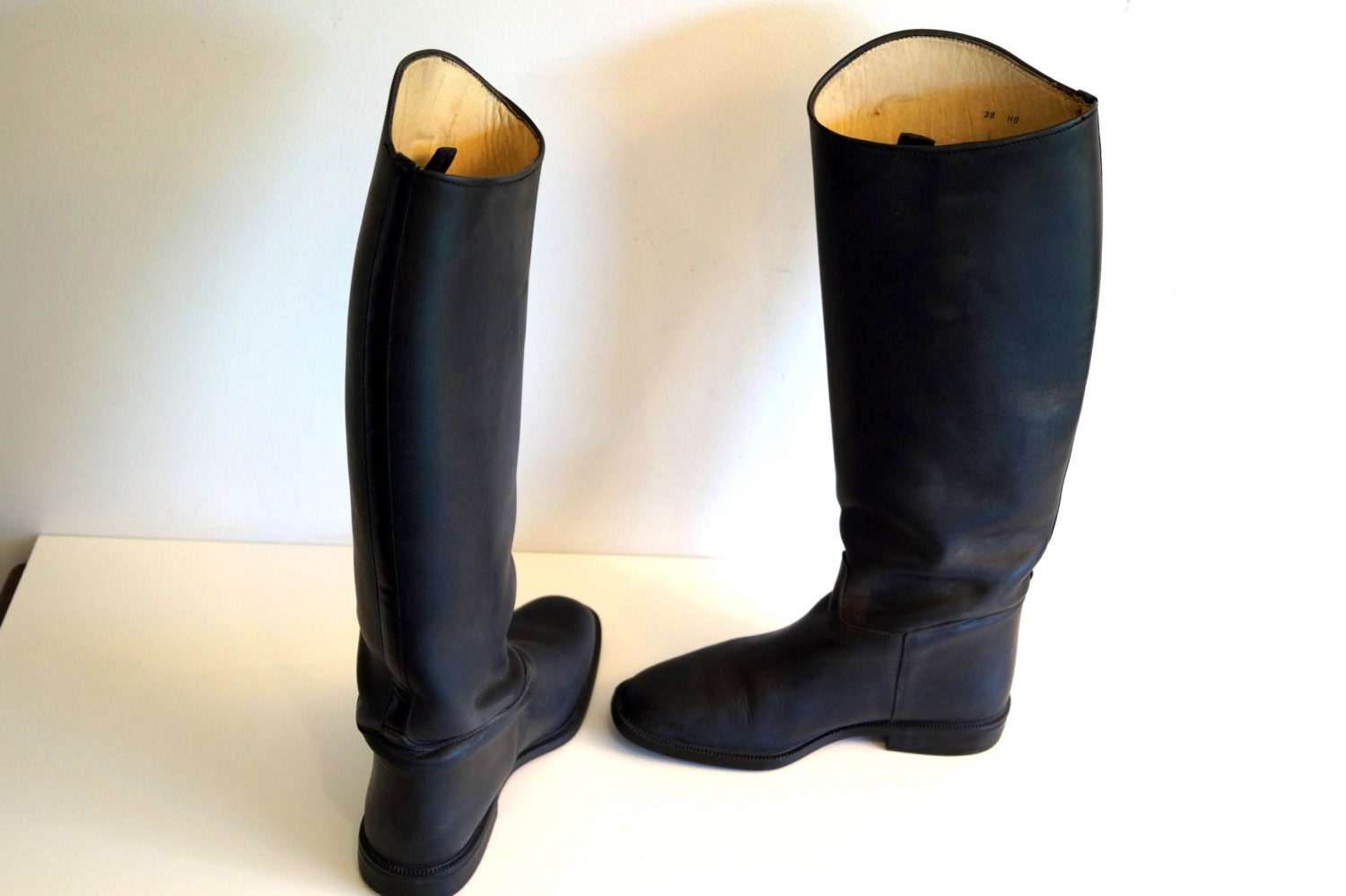Vintage French Equestrian Riding Boots by SOUBIRAC Black Very