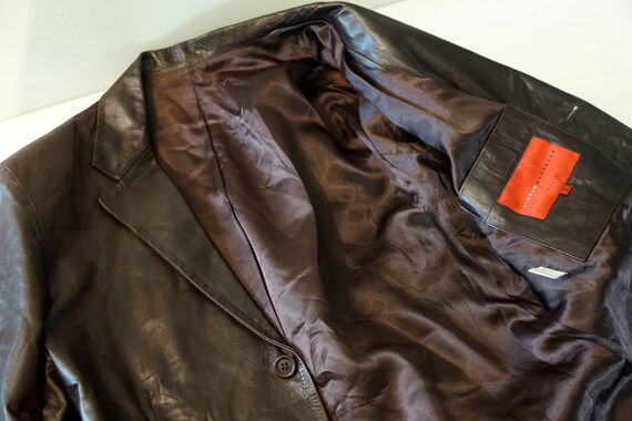 Vintage 1980s Brown Leather Jacket - Men's Chic Retro Blazer (size