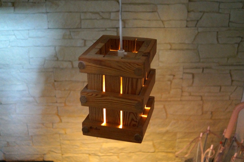 Swedish vintage Wooden Lamp Wood Pendant Lamp Hanging Wood Lamp Handmade Scandinavian Design Lamp Ceiling Lamp Electric Light Hanging Lamp