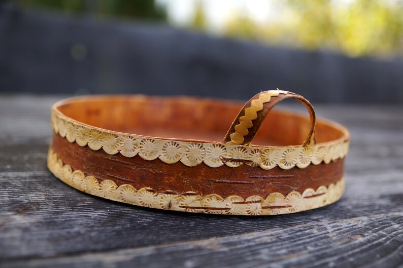 Vintage sueco hecho a mano caja de corteza de abedul cesta | Etsy