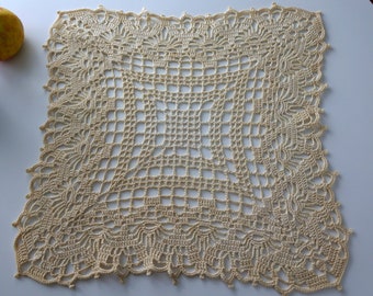 Vintage Crochet Lace Doily: Handmade Table Centerpiece (50cm)