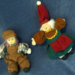 2 in a set Vintage doll. Vintage handmade wooden dolls from the 70s. Children&#39;s room decor, Toys. Wooden doll. A gift for a girl.