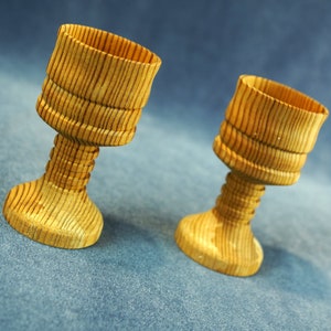 2 x Vintage Wooden Cups Turned Wood Cups Egg holders wood Home Decor Kitchen Decor Natural Wood Shot Cups  Drinking Cups Decorative Wood Cup