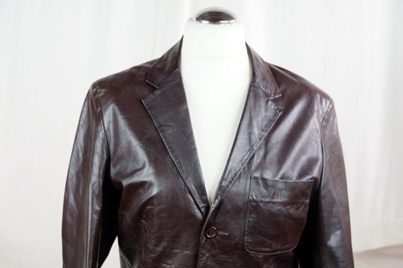 Men's brown leather jacket Vintage leather jacket