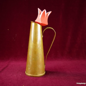 Cooper Vase, Vintage Kupfer Vase, Mid Century Kupfer Vase. Tischmitte. Alte Dekorative Blumenvase, Antike handgemachte Blumenvase