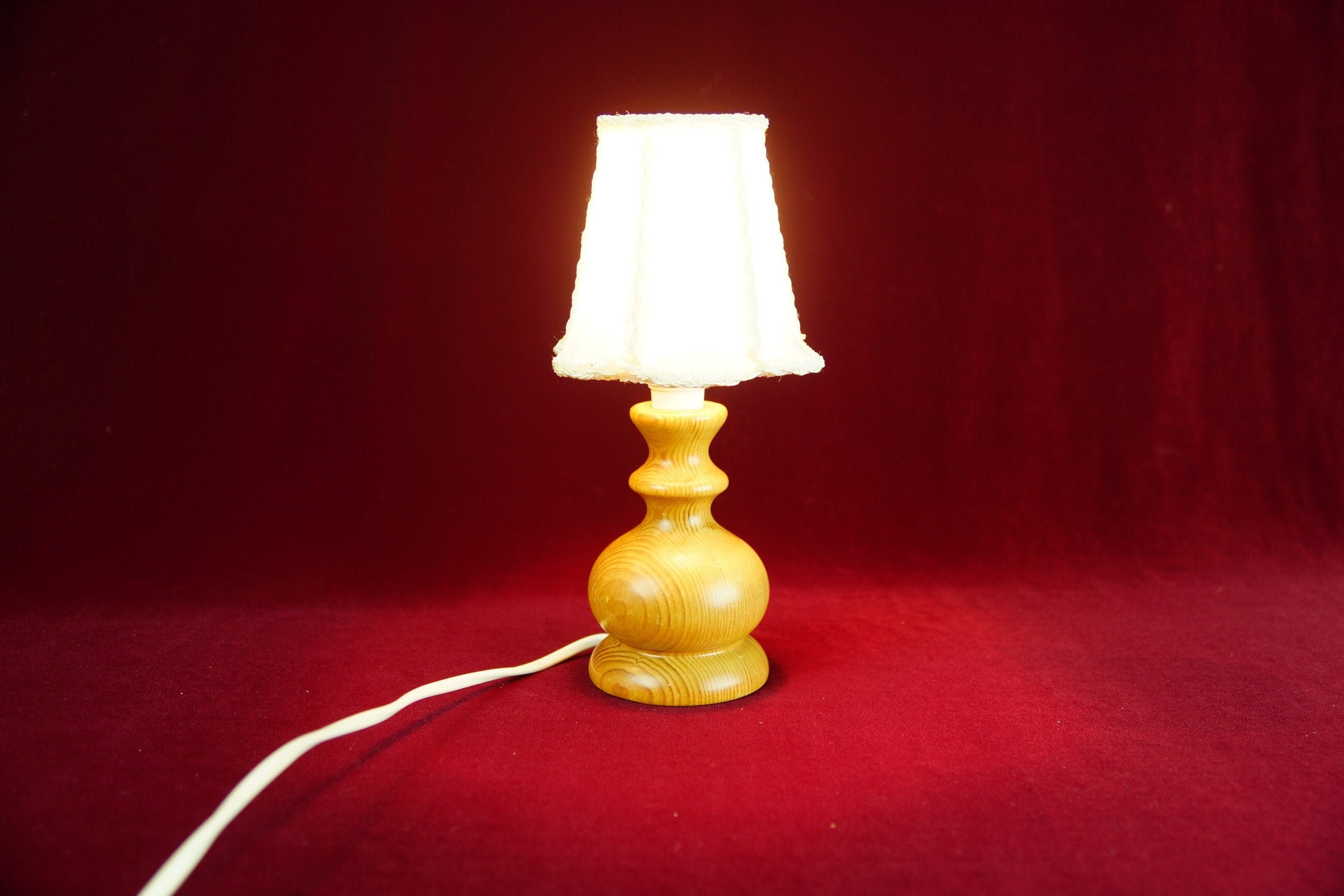 Vintage Table Lamp Antique Wooden and small Lamp Desk Lamp Etsy