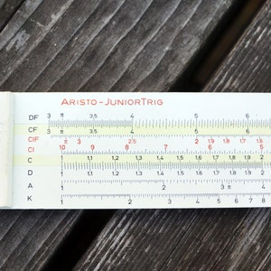 Aresto Ruler Vintage Calculation Marked Aristo Calculation Logarithm Ruler With ...