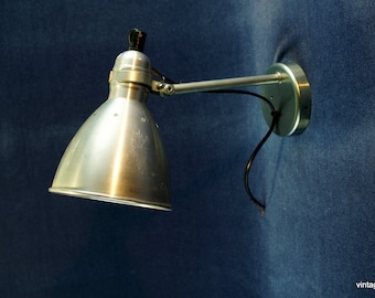 Vintage Stainless Steel Desk Lamp: Mid-Century Modern Reading Light