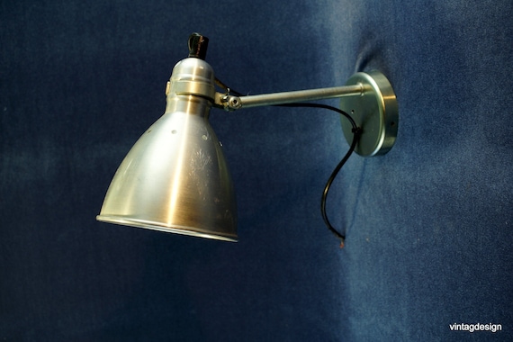 Vintage Stainless Steel Desk Lamp: Mid-Century Modern Reading Light