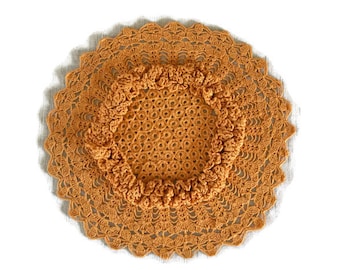 Vintage Crocheted Doily: Mid Century Modern Table Centerpiece